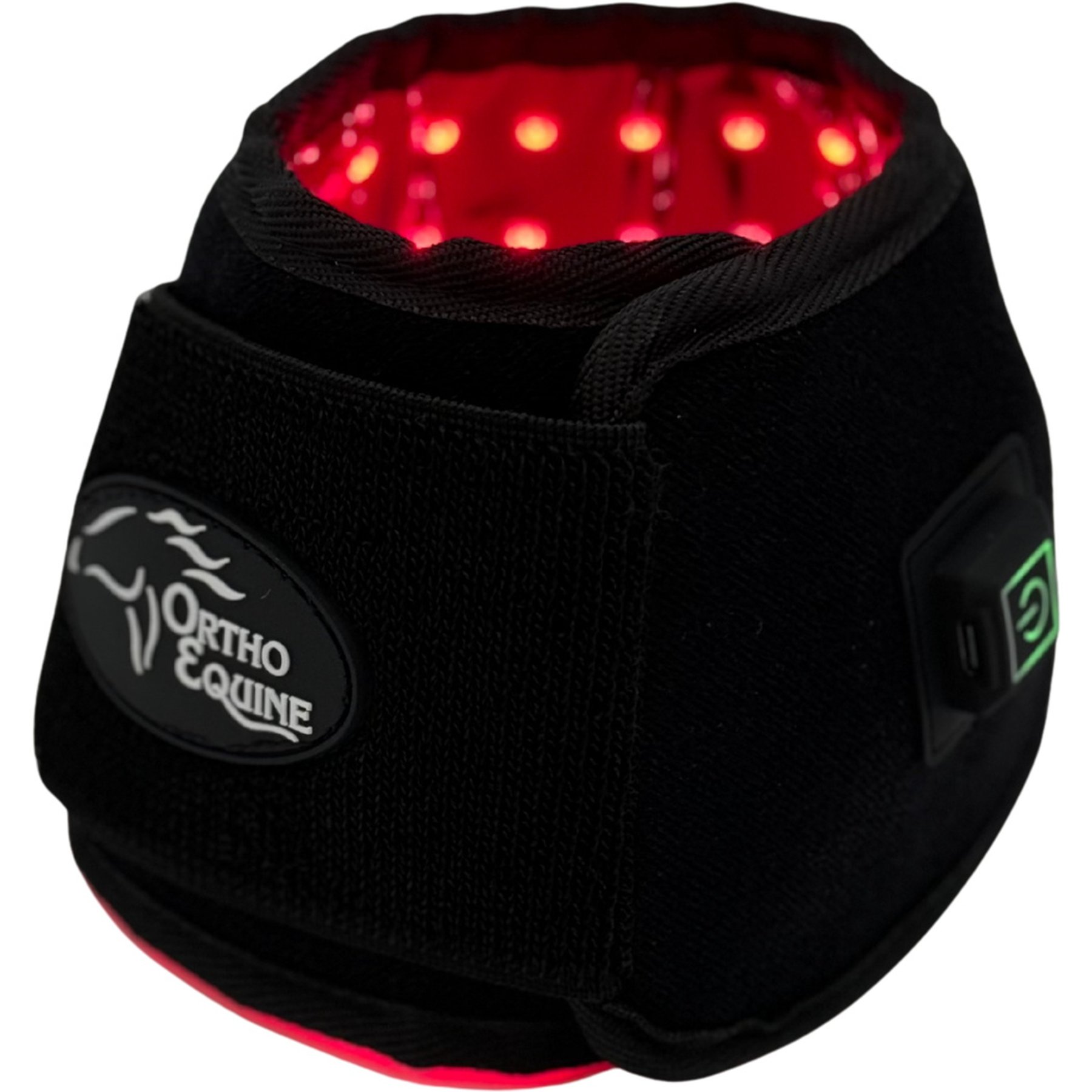 ORTHO EQUINE Red Light Horse Wraps Therapy Bell Boot, Black