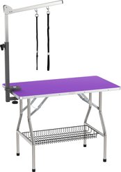 Flying Pig Grooming Heavy Duty Dog Grooming Table with Premium Arm, Purple, Small