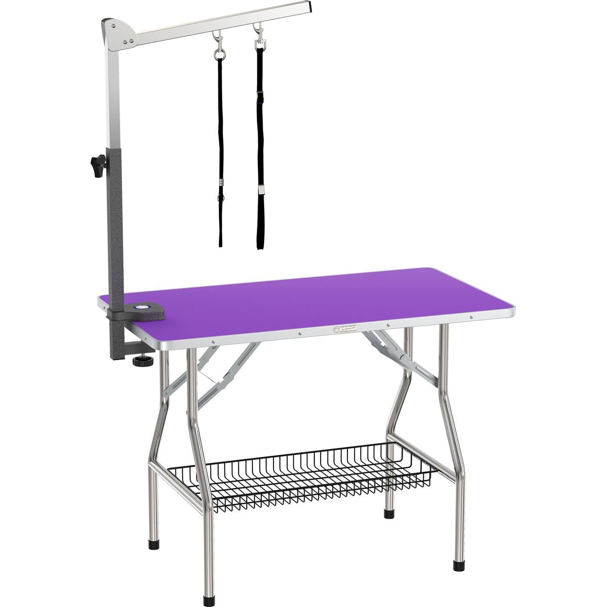 Flying Pig Grooming Heavy Duty Dog Grooming Table with Premium Arm, Purple, Small