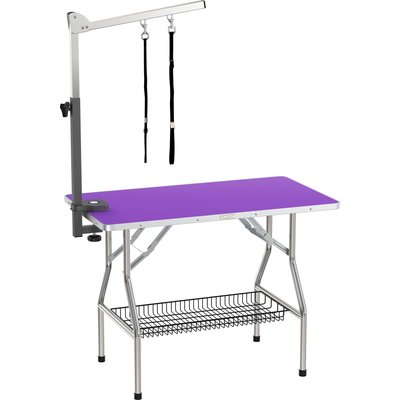 Flying Pig Grooming Flying Pig Grooming Heavy Duty Dog Grooming Table with Premium Arm, Purple, Small