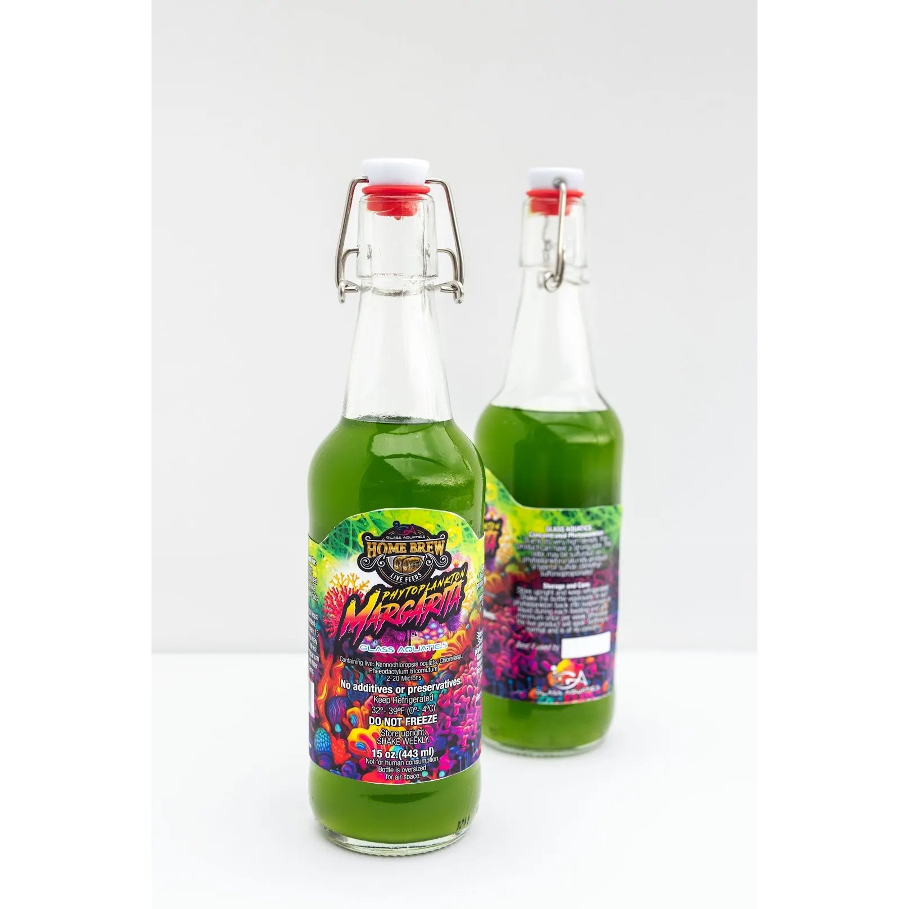 Home Brew Live Feeds Margarita Phytoplankton Liquid Fish Food, Green, 15-oz bottle