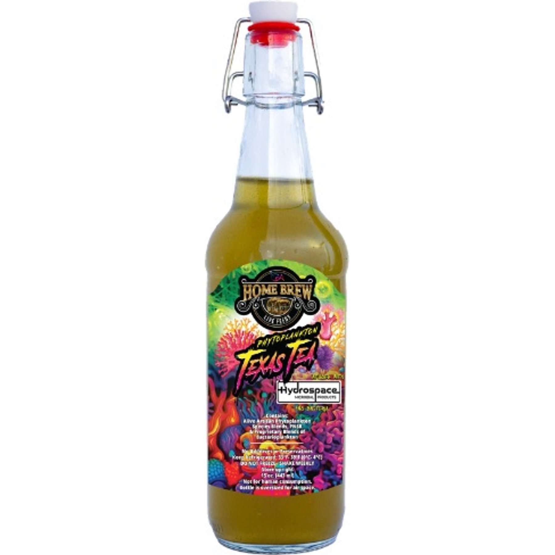 Home Brew Live Feeds Texas Tea Phytoplankton Liquid Fish Food, Gold, 15-oz bottle