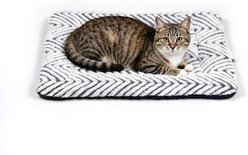Mora Pets Jacquard Herringbone Anti-Slip Machine Washable Bolster Dog & Cat Bed, 22-in, Grey