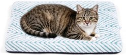 Mora Pets Jacquard Herringbone Anti-Slip Machine Washable Bolster Dog & Cat Bed, 22-in, Blue