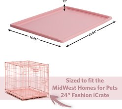 MidWest Homes for Pets Dog Crate Replacement Pan, 24-in, Pink slide 2 of 5