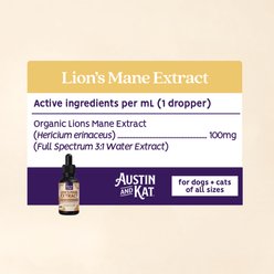 Austin and Kat Lion's Mane Tincture Brain & Nervous System Supplement for Dogs, 1-fl oz bottle slide 2 of 4