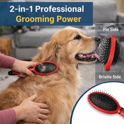 Warren London Dual Action Pin & Bristle Dog Brush, 9-in slide 2 of 8