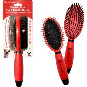 Warren London Dual Action Pin & Bristle Dog Brush, 9-in