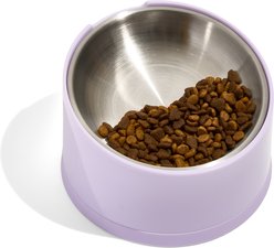 Wild One Slanted Dishwasher Safe Stainless Steel Cat Bowl, Lilac, 1.27-cup slide 2 of 7