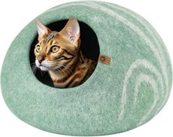Meowfia Premium Felt Cat Cave Bed, Pistachio, Large
