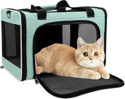 DOPZER TSA Airline Approved Collapsible Travel Escape-Proof Bag Dog & Cat Carrier, 17 x 11 x 11-in, Green