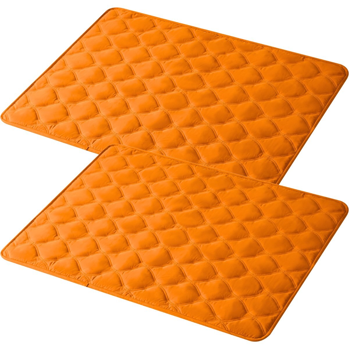 Allisandro 2-Pack Double-Sided Absorbent Washable Dog & Cat Pee Pad Blankets, Orange, 70 x 30-in