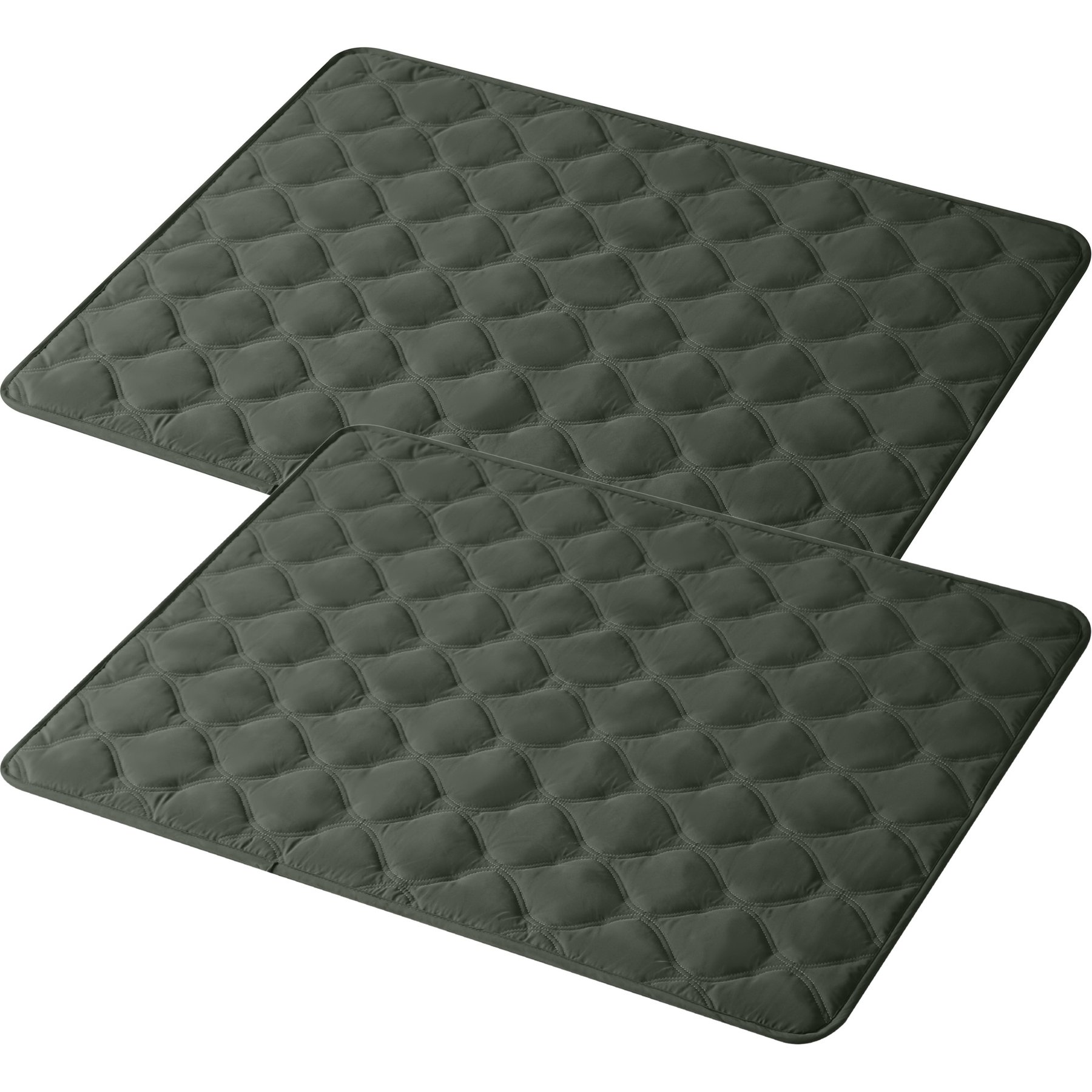 Allisandro 2-Pack Double-Sided Absorbent Washable Dog & Cat Pee Pad Blankets, Grey, 50 x 40-in