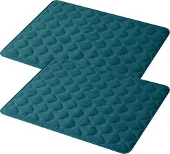 Allisandro 2-Pack Double-Sided Absorbent Washable Dog & Cat Pee Pad Blankets, Green, 24 x 16-in