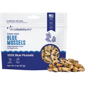 Smallbatch Pets Blue Mussels Freeze-Dried Single Ingredient Dog & Cat Treats, 2-oz bag
