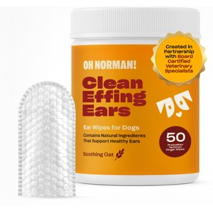 OH NORMAN Clean Effing Ears Dog Ear Cleaning Wipes, 50 count