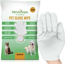 Wondurdog Deodorizing Dog & Cat Wipes, White, 6 count