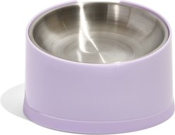 Wild One Slanted Dishwasher Safe Stainless Steel Cat Bowl, Lilac, 1.27-cup