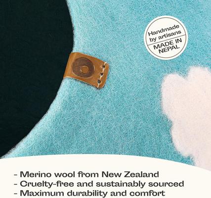 Show full view: Meowfia Premium Felt Cat Cave Bed, Cloud Nap Blue, Large slide 3 of 8