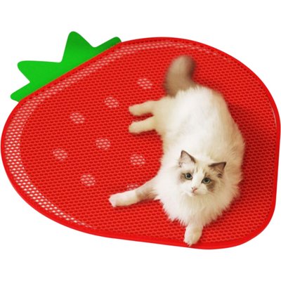 Happy & Polly Happy & Polly Double-Layer Strawberry Cat Litter Trapping Mat, 24 x 21-in