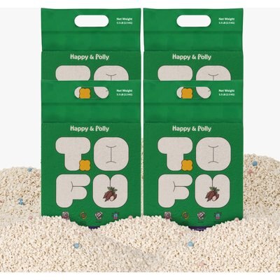 Happy & Polly Happy & Polly Natural Tofu & Tapioca Blend Cat Litter, 5.5-lb bag, bundle of 4