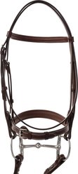 Huntley Equestrian Fancy Stitched Padded Traditional Horse Bridle, Cob slide 2 of 9