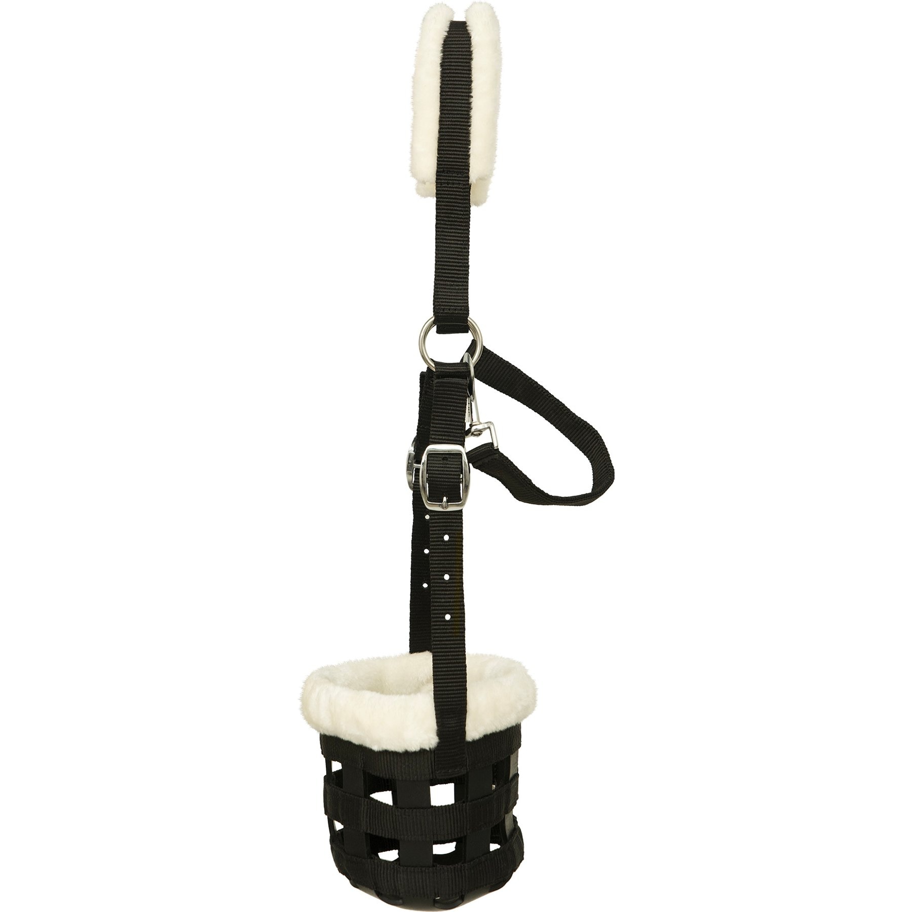 Huntley Equestrian Fleece Padded Nylon Horse Grazing Muzzle, Cob