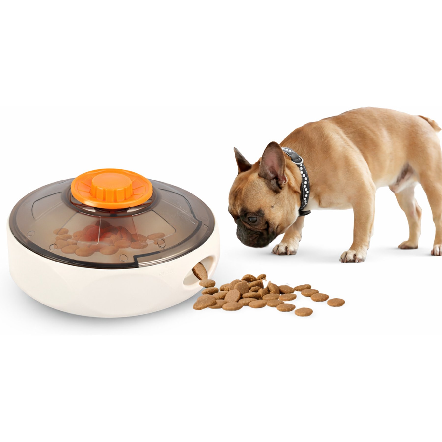allforpaws Treat Hider UFO Dog Treat Dispenser, Brown