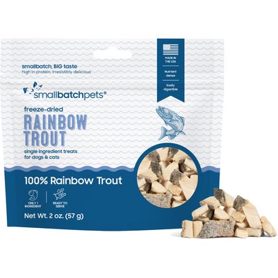 Smallbatch Pets Smallbatch Pets Skin-On Rainbow Trout Freeze-Dried Dog & Cat Treats, 2-oz bag