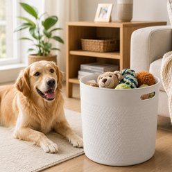 HANAMYA Storage Organizer Dog & Cat Toy Storage Basket, Off White