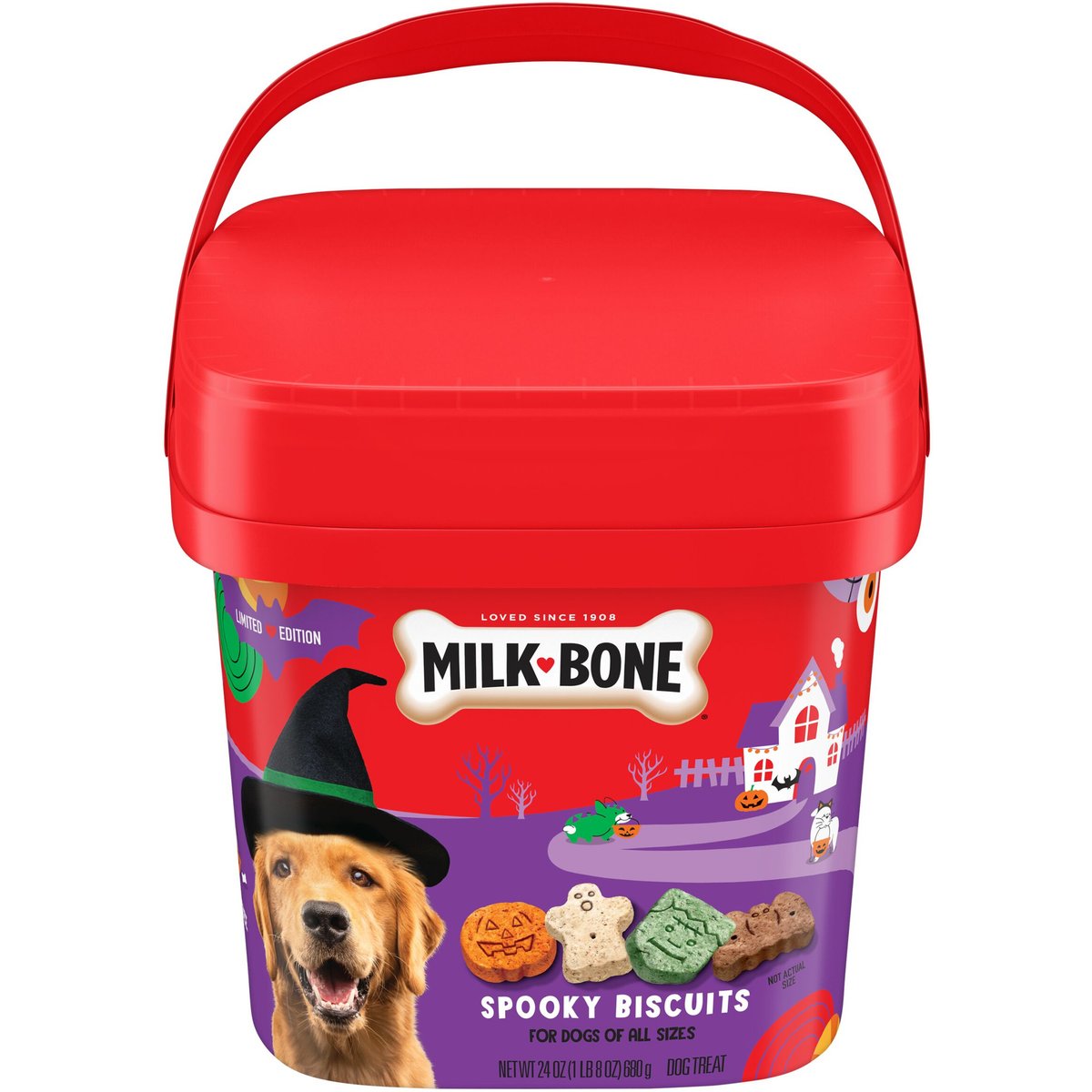 Milk-Bone Spooky Biscuits Halloween Dog Treats, 24-oz pail