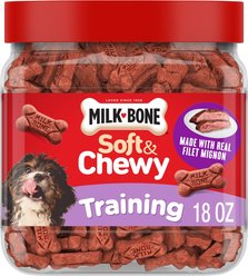 Milk-Bone Soft & Chewy Training Real Filet Mignon Dog Training Treats, Mini, 18-oz bag