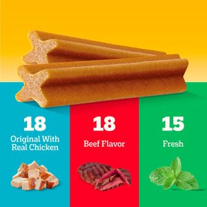 Pedigree Dentastix Large Original Chicken, Beef Flavor & Fresh Mint Flavor Variety Pack Dental Dog Treats, 51 count