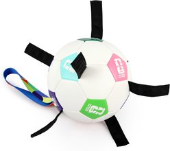 FIFA Power Grip Soccer Training Ball Dog Toy, Multicolor, Large: 7.09-in