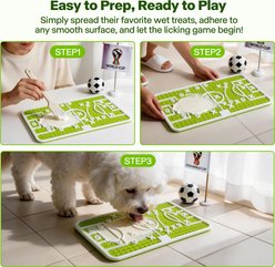 FIFA Winner Lick & Play Mat Training Treat-Dispensers Cat Toy, Green, 12.6 x 7.87 x 0.8-in slide 2 of 7