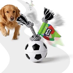 FIFA Turbo Spin Soccer Training Ball Dog Toy, Black/White, 3.54 x 9.84-in slide 2 of 8