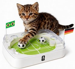FIFA Soccer Game Hunt Training Games & Puzzles Cat Toy, White/Green, 13.4 x 9 x 3.74-in