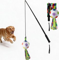 FIFA Action Chase Pole Training Teaser Wands Dog Toy, Multicolor