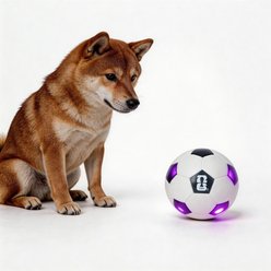 FIFA Neo Light Soccer Training Ball Dog Toy, Black/White, 3.15-in