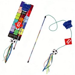 FIFA Soccer Exercise Teasers Wand Cat Toy, Multicolor, 17.72 x 1.57 x 1.57-in