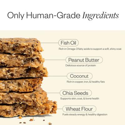 Show full view: Maev Human-Grade Skin & Coat Health Wafer Supplement Bars for Dogs, 30 count slide 5 of 9