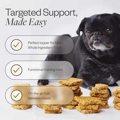 Show full view: Maev Human-Grade Skin & Coat Health Wafer Supplement Bars for Dogs, 30 count slide 6 of 9