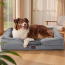 Bedsure Orthopedic Bolster Dog Sofa Bed with Removable Cover, Grey, Large: 35 x 25 x 6.5-in