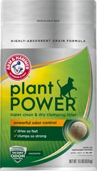 Arm & Hammer Litter Plant Power Unscented Lightweight Clumping Wheat Cat Litter, 15-lb bag