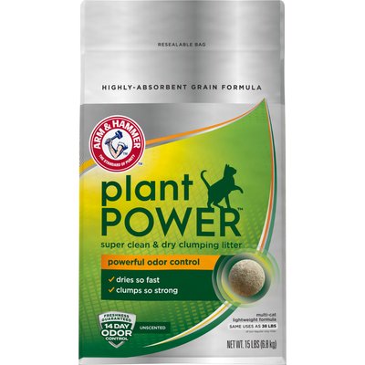 Arm & Hammer Litter Arm & Hammer Litter Plant Power Unscented Lightweight Clumping Wheat Cat Litter, 15-lb bag