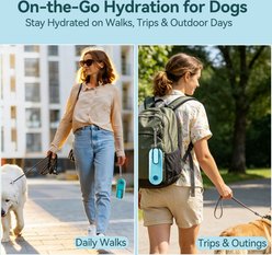 Decflow Collapsible Leak-Proof Plastic Dogs & Cats Travel Water Bottle, Blue, 11.8-fl oz slide 2 of 7
