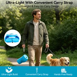 Decflow Portable Leak-Proof Dog Water Bottle with Lanyard, Blue, 18.5-fl oz slide 2 of 7
