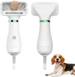 Decflow 2-in-1 Slicker Brush Dog & Cat Hair Dryer & Comb, White