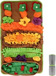 Decflow Farm Garden Snuffle Mat Plush Slow Feeder Foraging Toy for Dogs & Cats, Green