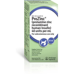 ProZinc (protamine zinc recombinant human insulin) U-40 Injectable for Dogs & Cats, 20-mL